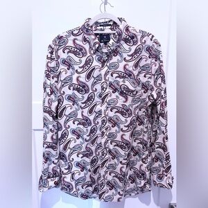 Ben Sherman Paisley White/Red/Blue Handsome Button Down Shirt